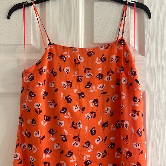 NWT Mi Ami Francesca’s Mini Dress Orange Floral Adjustable Straps Francescas - Picture 2 of 9